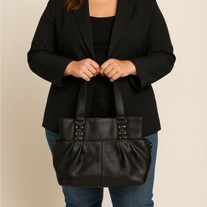 Bodhi‎ Black Pebbled Leather Tote Bag